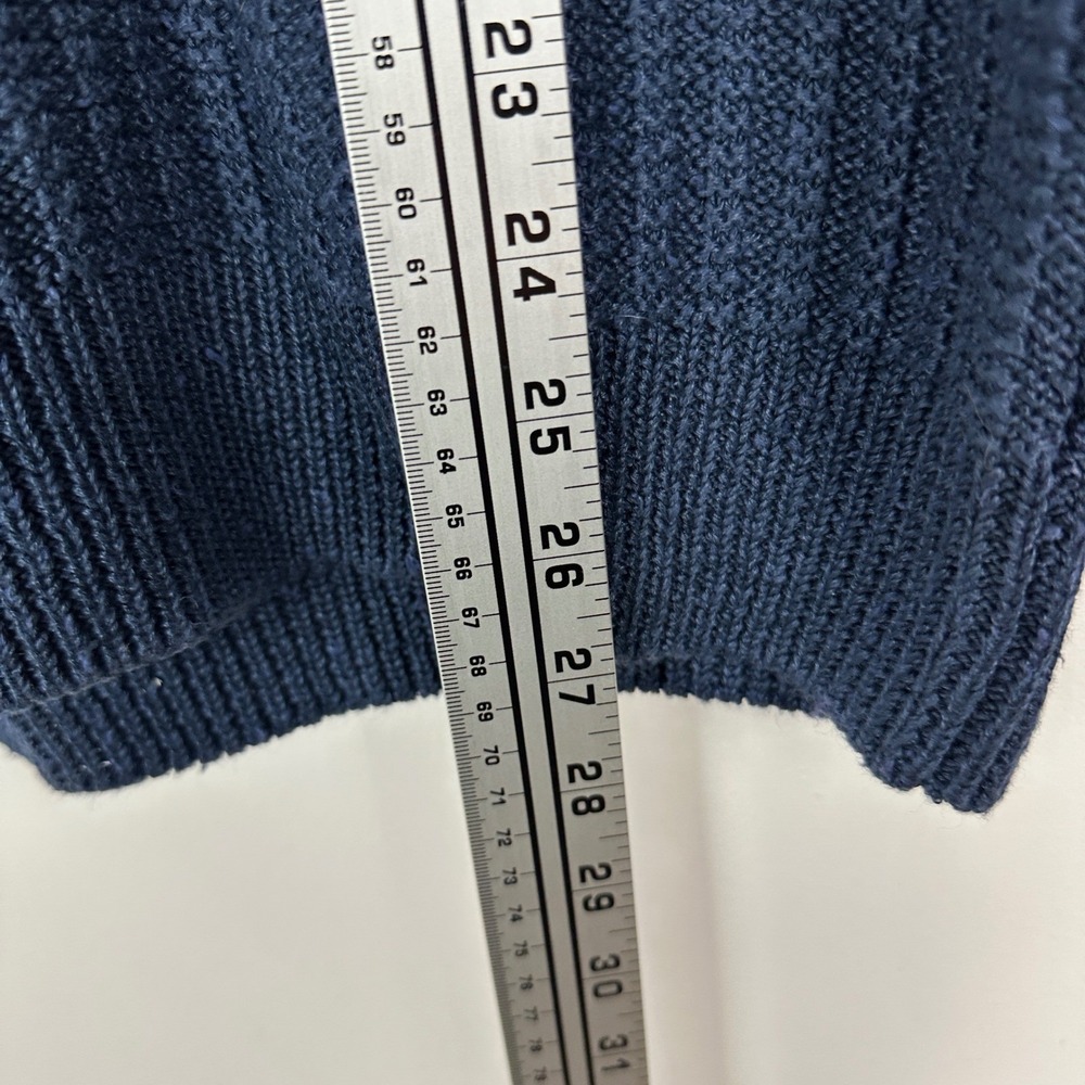 Inis Meain 90% Linen 10% Silk Blue Chevron Cable Knit Sweater Men Size Small NEW - Picture 14 of 16
